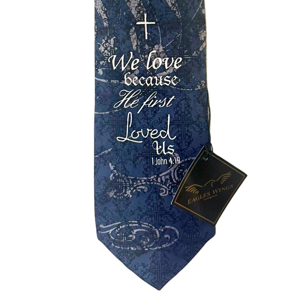 Eagles Wings NWT 100% Silk Christian Inspirational Tie First Love 1 John 4:19
